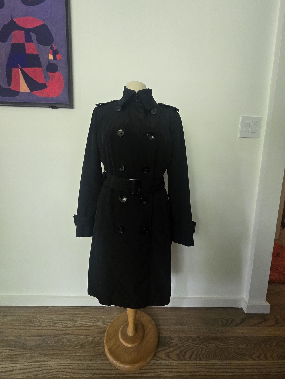 London Fog Classic Black Trench Coat - Women